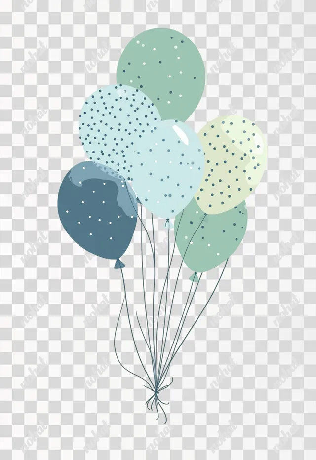 a bunch of balloons on a PNG transparent background