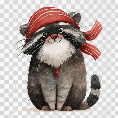 cute manul pallas cat, pirate, isolated background   20240727 --sv 4