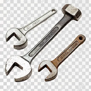 1 wrench, 1 hammer, logo, white background  --s 250
