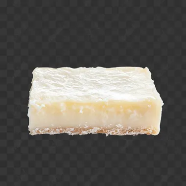 single coconut slice isolated on white background