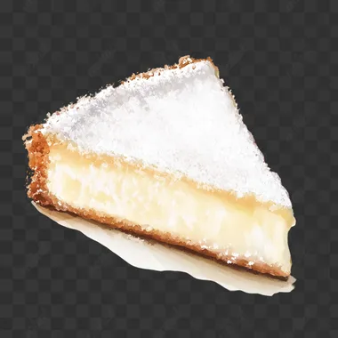 single coconut slice isolated on white background