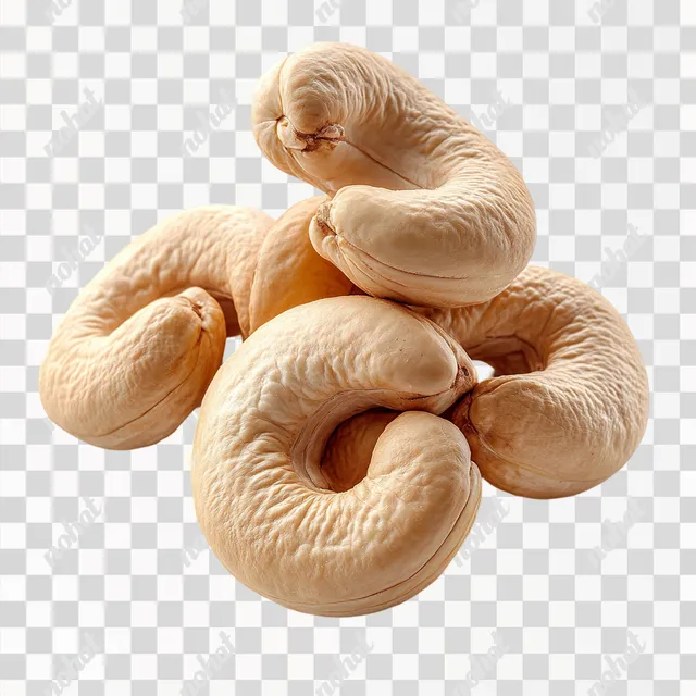 PNG Cashew nuts stacked together, showcasing extreme realism in nature