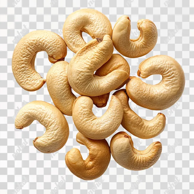 PNG Cashew nuts piled on a table in a living area, high-resolution image