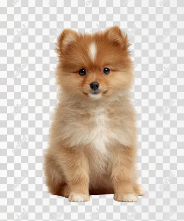 a front-facing brown Pomeranian puppy with a white heart-shaped fur marking on the center of its face, realistic and detailed fur texture, fluffy and adorable, soft expression, white background, studio lighting, highly detailed, charming and unique appearance  --raw rofile 8y86wm5