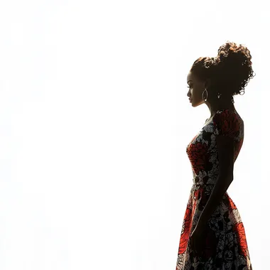ultra realistic image of a silhouette of two beautiful female African models against a plain white background --s 750