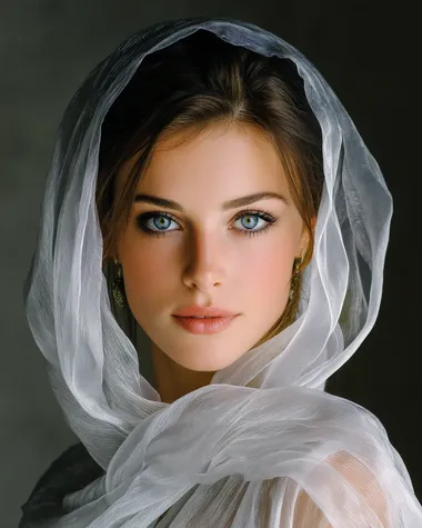 stunning 70mm still daylight photography, gorgeous English model, , transparent fabric , evocative closeup minimalism, subtle catchlight, completely natural looking . Alive , silver, backlight , atmospheric , natural skin color , accurate, and coherent image, wearing eyeshadow , background ,  --s 800    ocwzvmp