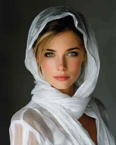 stunning 70mm still daylight photography, gorgeous English model, , transparent fabric , evocative closeup minimalism, subtle catchlight, completely natural looking . Alive , silver, backlight , atmospheric , natural skin color , accurate, and coherent image, wearing eyeshadow , background ,  --s 800    ocwzvmp
