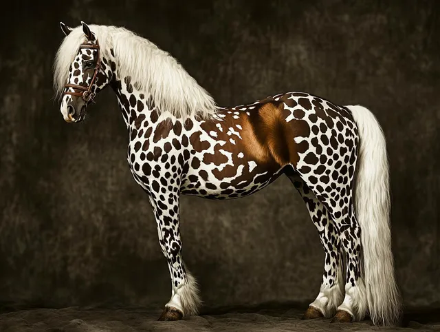 Majestic Appaloosa horse with flowing mane in Stockton wilderness