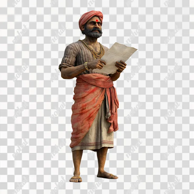 25-Year-Old Hindu Farmer Holding a Paper