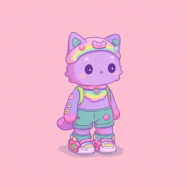 a kawaii cat wearing kawaii gear --s 50   feqqwpb