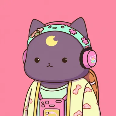 a kawaii cat wearing kawaii gear --s 50   feqqwpb