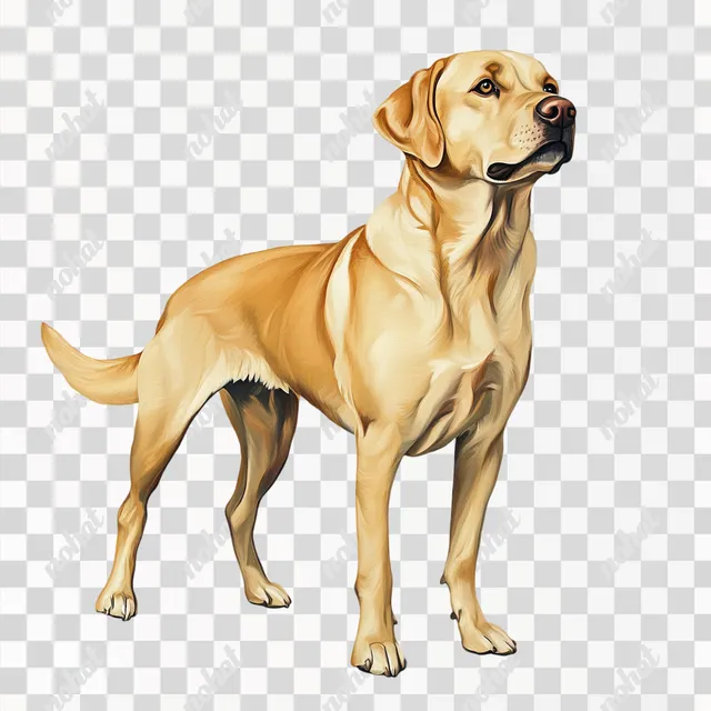 PNG Yellow Labrador Retriever Standing in Living Room Setting