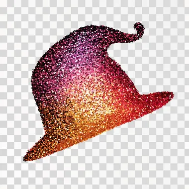 A minimalist glitter silhouette clip art isolated on white, a simple doodle glittery colorful Christmas hat icon drawn, simple forms of the silhouette, inspired by modern iconography and sparkle art, clean elegant and eye-catching icon, luxurious design