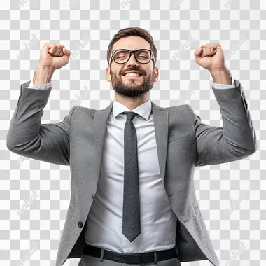a man of success on a white background