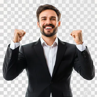 a man of success on a white background