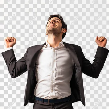 a man of success on a white background