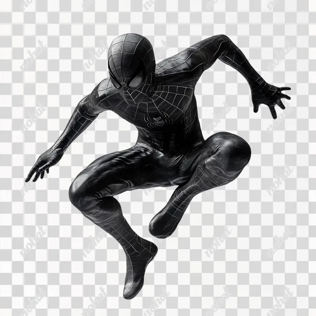 Dynamic Black Spiderman: Realistic Running Profile