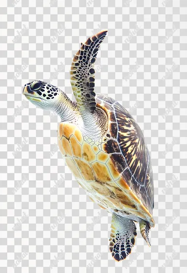 PNG Image, Sea Turtle, Floating on a Empty White Blank Space, Cinematographic Quality, White Solid Background, 4k photorealistic style, with cinematic lighting. Captured with a 35mm lens at f/8, resulting in an ultra-realistic image, Minimalist,