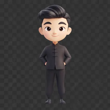 Business Chinese male character with white background
