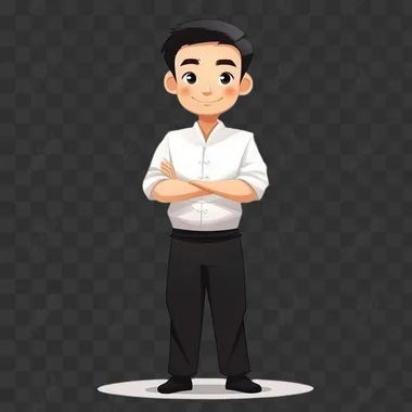 Business Chinese male character with white background