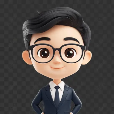 Business Chinese male character with white background