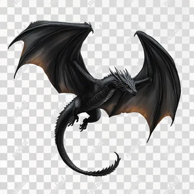 a black flying dragon on white background, vector graphic