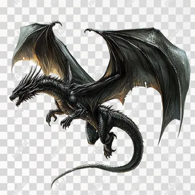 a black flying dragon on white background, vector graphic