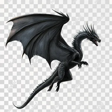 a black flying dragon on white background, vector graphic