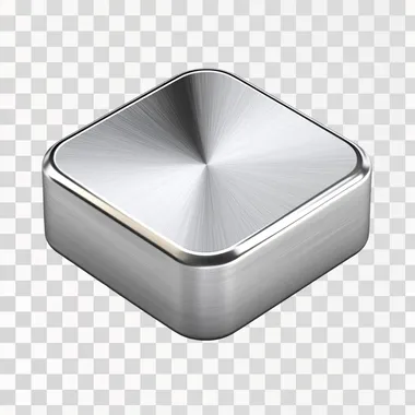 metallic icon 3d, gift box, silver color, white background