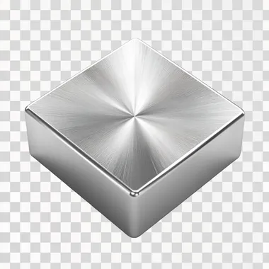 metallic icon 3d, gift box, silver color, white background