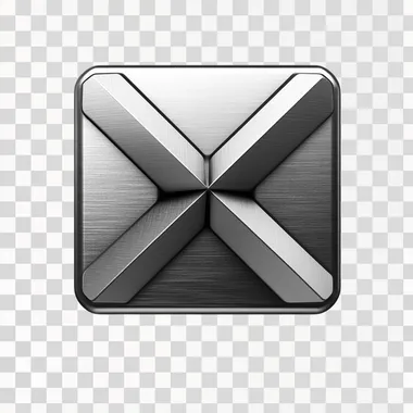 metallic icon 3d, gift box, silver color, white background