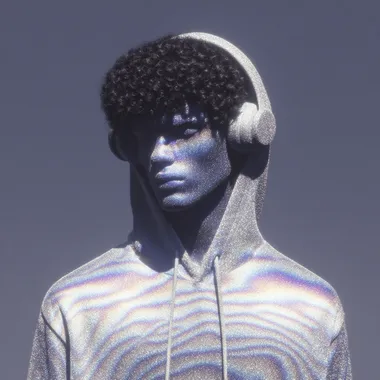 Holographic fluid noise cover artwork for a rapper  --exp 100 --raw     rofile 3bdamda