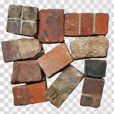 bricks many, photo on white background
