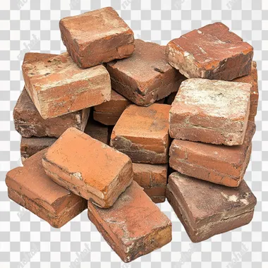 bricks many, photo on white background
