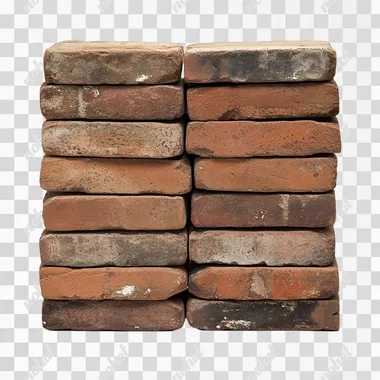bricks many, photo on white background