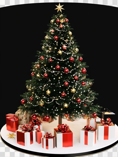 Christmas Tree with Gift Box around