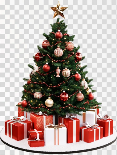 Christmas Tree with Gift Box around