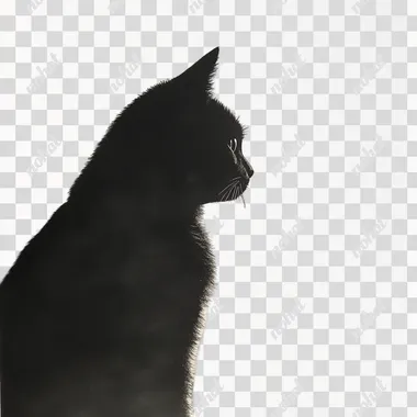 Please draw a silhouette of a cat.