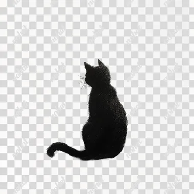 Please draw a silhouette of a cat.