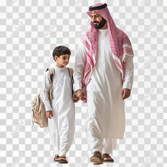 Father and Son: A Journey in Traditional Attire
