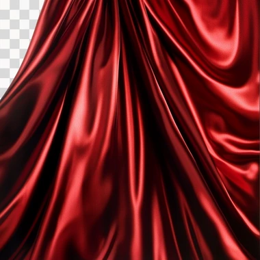 red luxurious curtain, white background