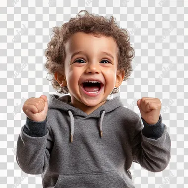 happy kid isolated on white