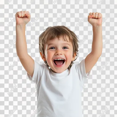 happy kid isolated on white