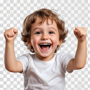 happy kid isolated on white