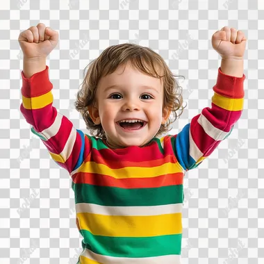 happy kid isolated on white