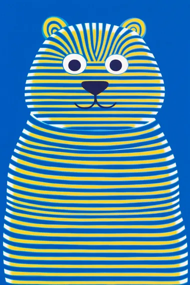 Bright print background, pure flat color, minimalist color matching geometric figures, vertical rectangular pattern, Chinese tiger totem, roaring front, neat border, centered, jean giraud art, color matching art, no obstruction, no print, pure geometric flat, bright yellow and blue,made of fabric,     680572301 rofile kzilt9y