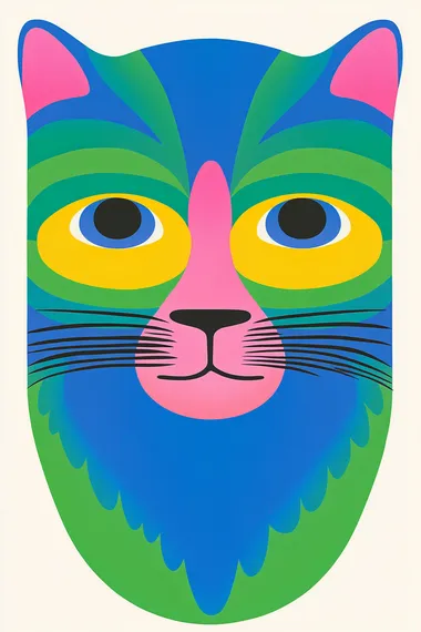 Bright print background, pure flat color, minimalist color matching geometric figures, vertical rectangular pattern, Chinese tiger totem, roaring front, neat border, centered, jean giraud art, color matching art, no obstruction, no print, pure geometric flat, bright yellow and blue,made of fabric,     680572301 rofile kzilt9y