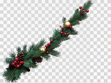 Christmas Corner Border decoration Png, isolated