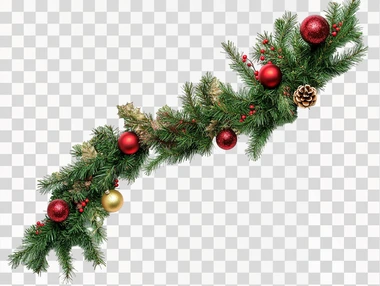 Christmas Corner Border decoration Png, isolated