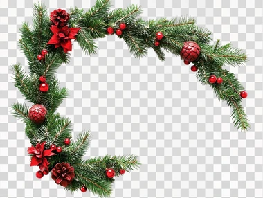 Christmas Corner Border decoration Png, isolated
